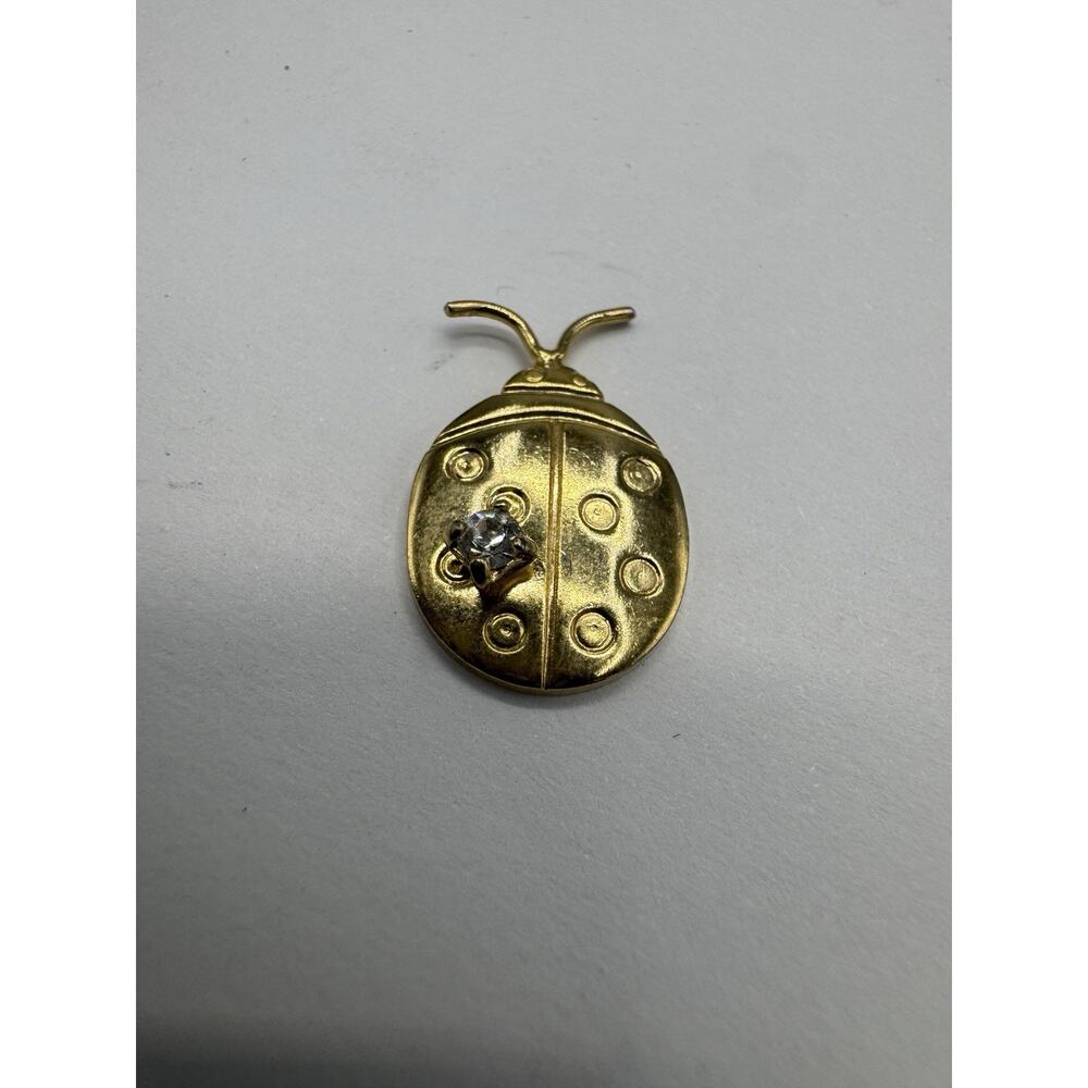 Vtg Ladybug Beetle Gold Colored Lapel Pin